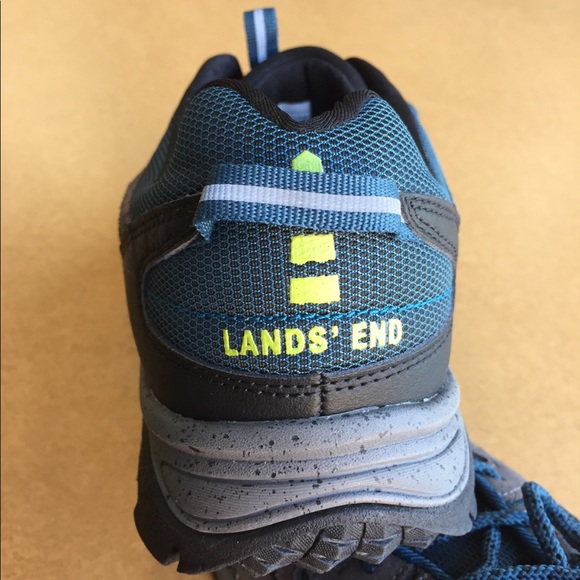 ⭐️10EE wide New Lands’ End men’s trek walking shoes brown & teal green blue - Picture 3 of 9